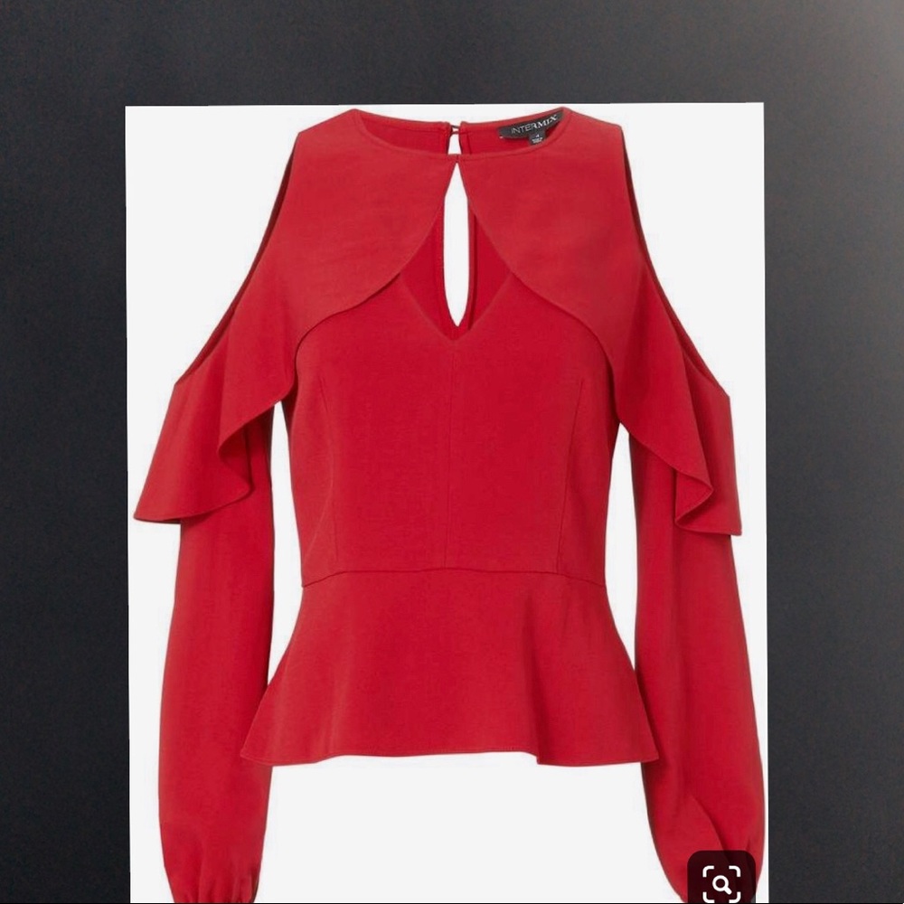 INTERMIX sienna cold shoulder top red BNWT